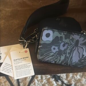 NWT Lululemon Black and Blue Dual Pouch